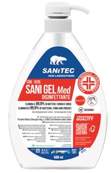 SANI GEL MED IGIENIZZANTE MANI 600 ML SANITEC 1035