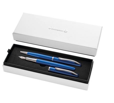 SET PENNA STILOGRAFICA E SFERA PELIKAN JAZZ BLU