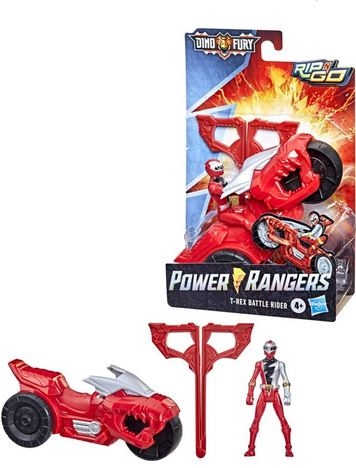 POWER RANGERS CON VEICOLO TRICERA BATTLE RIDER ASS.  HSBF3938