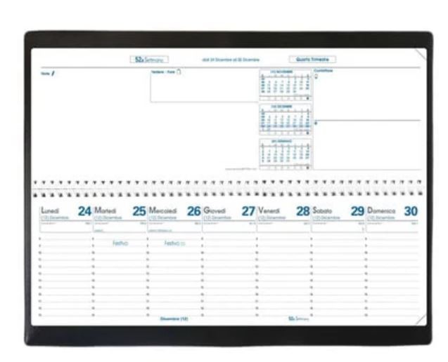 AGENDA SETT. AGENDASCOP QUO VADIS 2025 30X10CM NERA 020026Q