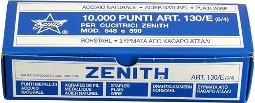 PUNTI METALLICI ZENITH CUCITRICI 10 CONF.1000 PUNTI 130/E