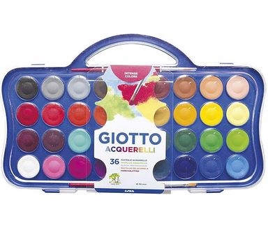 GIOTTO ACQUERELLI DA 36 COLORI CON PENNELLO 353600