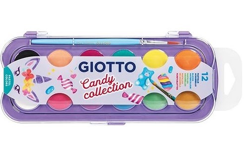 GIOTTO ACQUERELLI CANDY DA 12 COLORI CON PENNELLO 351600