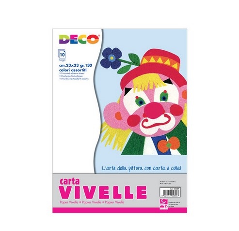 CARTA VIVELLE 23X33 10FF COLORI ASS. CWR  04768