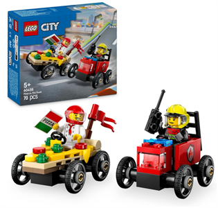 LEGO CITY PACK VEICOLI DA CORSA PIZZAIOLO VS POMPIERE  60458