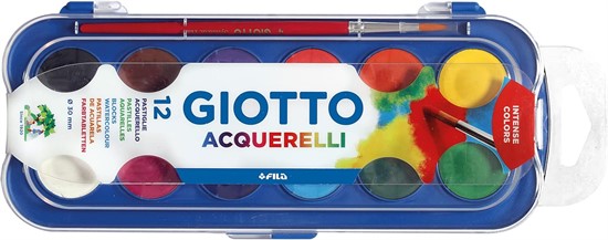 GIOTTO ACQUERELLI DA 12 COLORI CON PENNELLO  351200