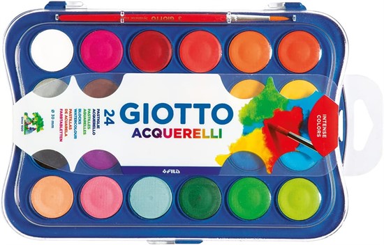 GIOTTO ACQUERELLI DA 24 COLORI CON PENNELLO 352400